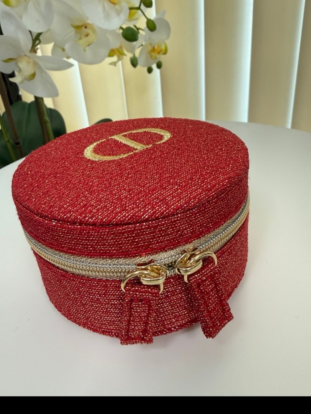 Dior Glitzy Trio Red Round Makeup Case So Pretty  Including Perfumes X Dior Bag